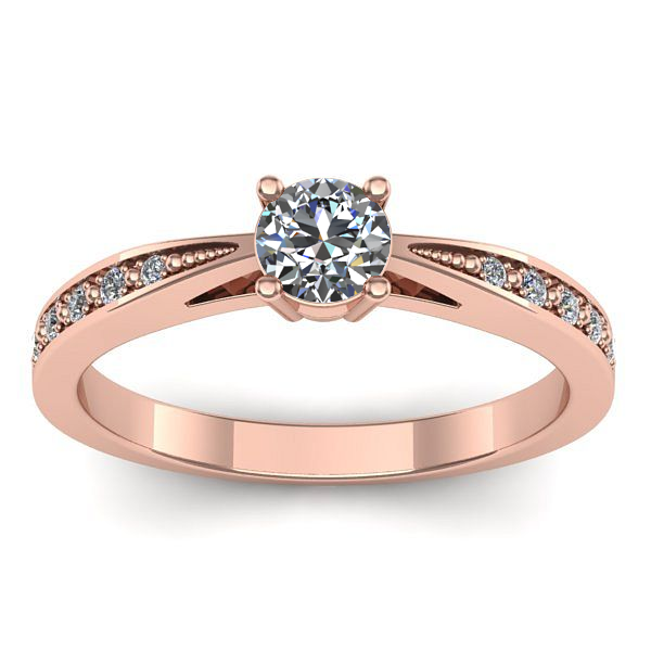 Inel cu diamant rotund