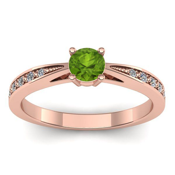 Inel cu peridot rotund