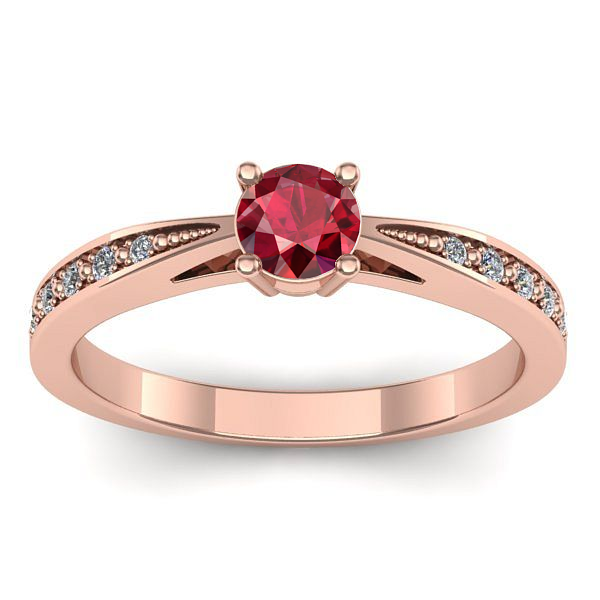 Inel cu rubin rotund