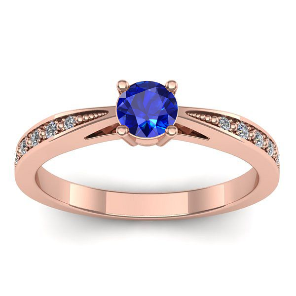 Inel logodna cu safir rotund