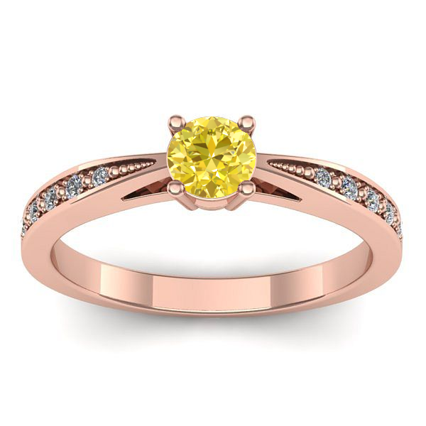 Inel logodna cu safir galben rotund