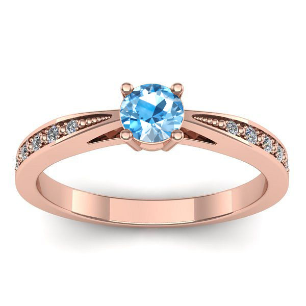 Inel cu topaz blue rotund