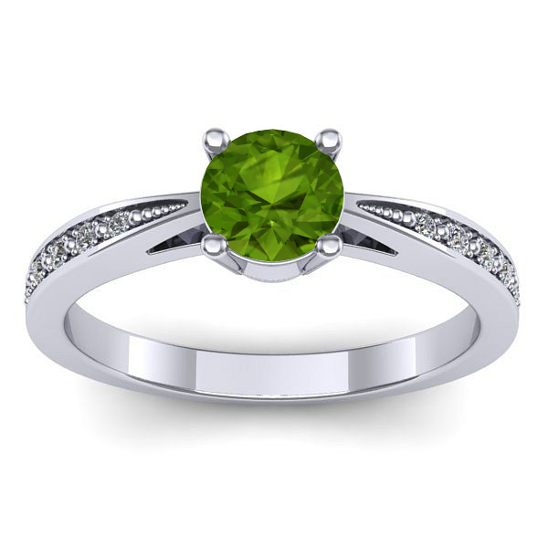 Inel cu peridot rotund