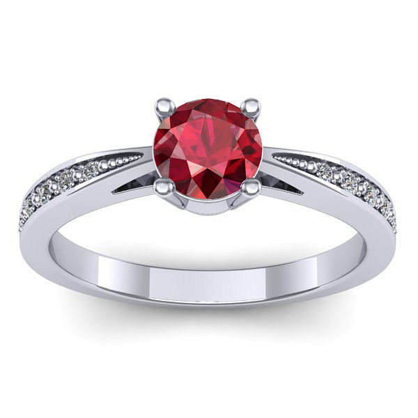 Inel logodna cu rubin rotund