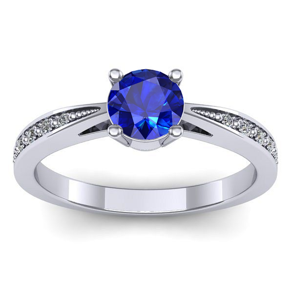 Inel de logodna cu safir rotund