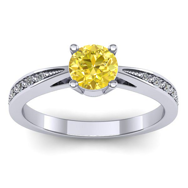 Inel de logodna cu safir galben rotund