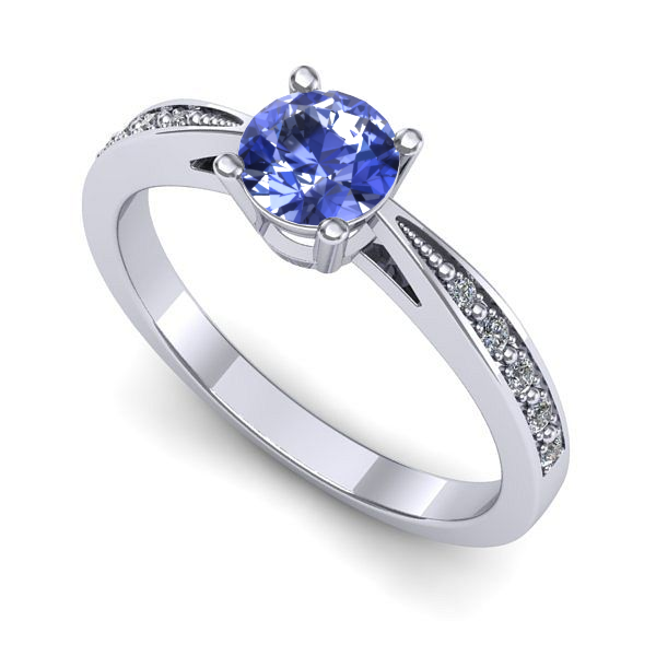 Inel din aur alb cu tanzanit