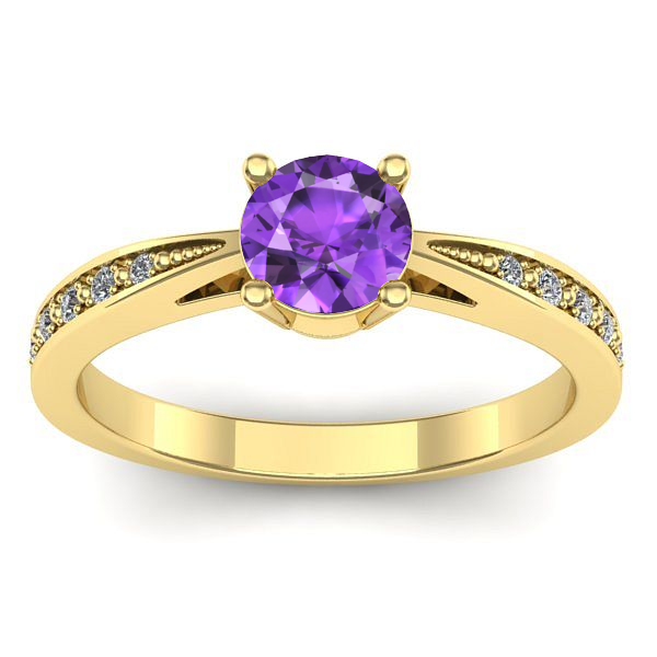 Inel cu ametist rotund