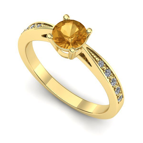Inel de logodna din aur galben cu citrin