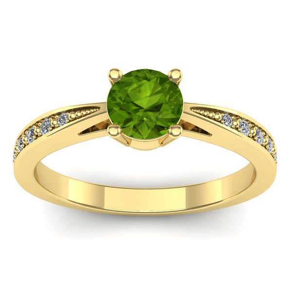 Inel logodna cu peridot rotund