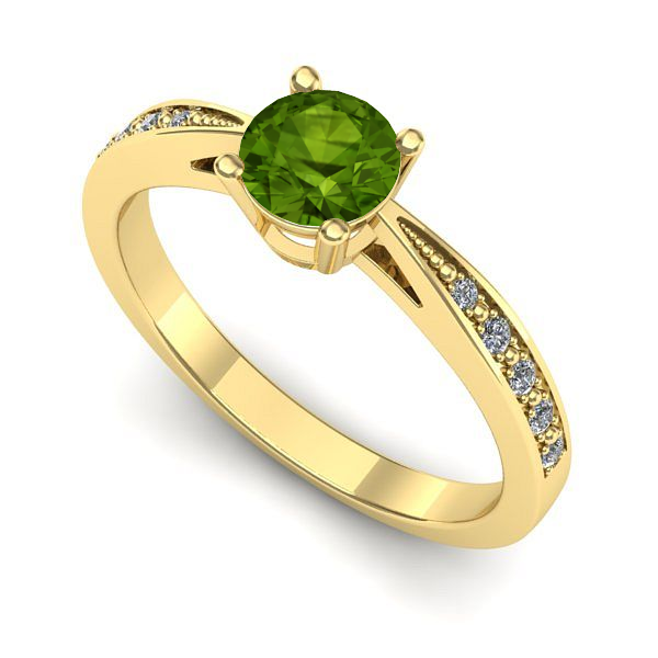 Inel de logodna din aur galben cu peridot