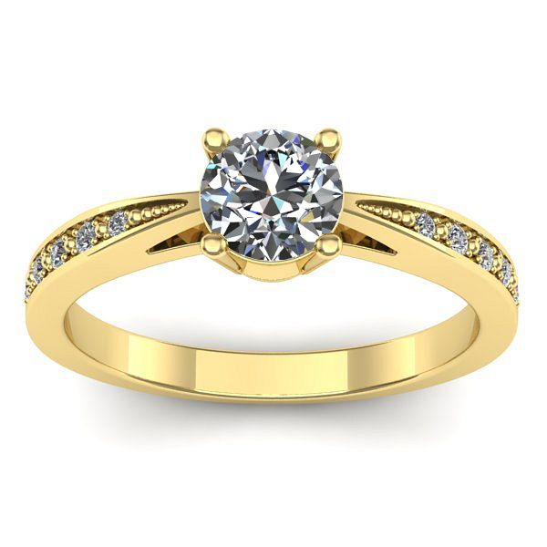 Inel cu safir alb rotund