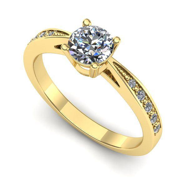 Inel din aur galben cu diamant de laborator