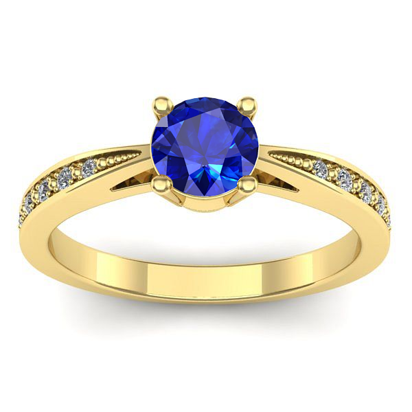 Inel logodna cu safir rotund