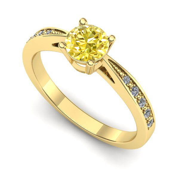 Inel de logodna din aur galben cu safir galben