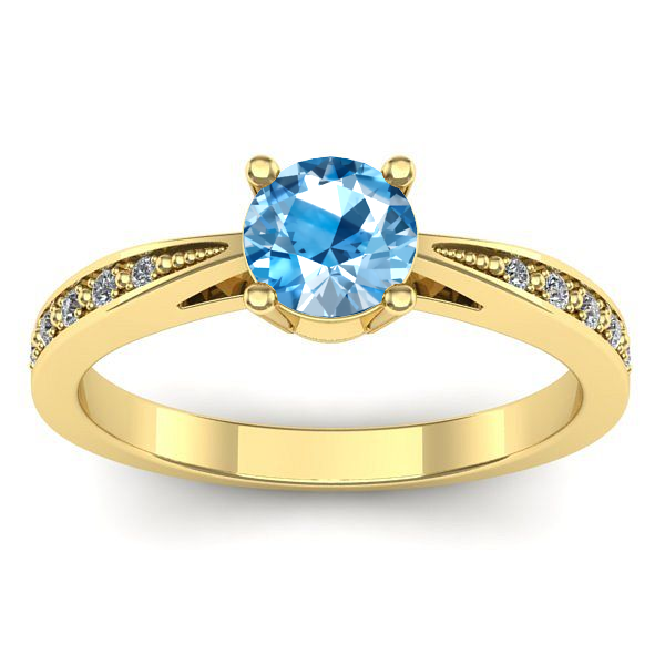 Inel logodna cu topaz blue rotund