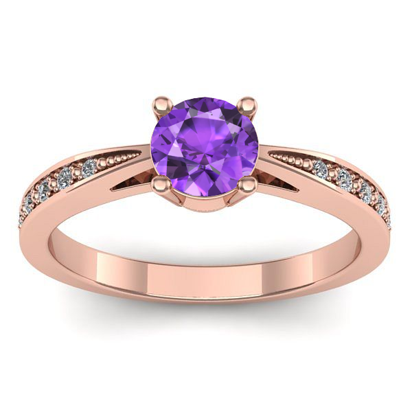 Inel cu ametist rotund