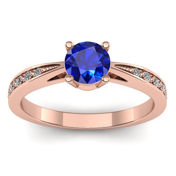 Inel logodna cu safir rotund