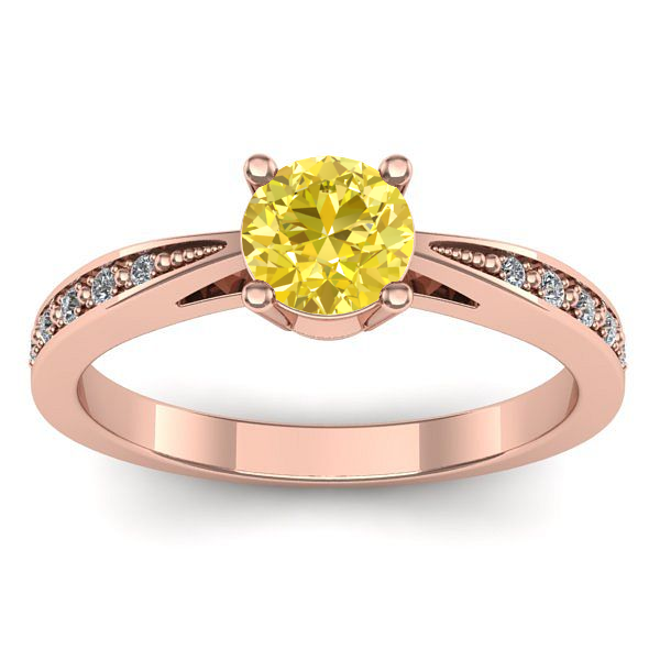 Inel de logodna cu safir galben rotund