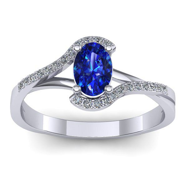 Inel cu safir oval