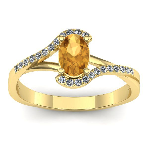 Inel de logodna cu citrin oval
