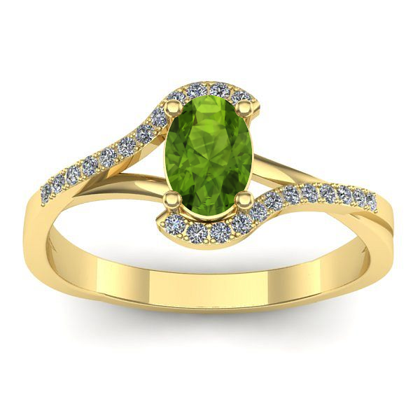 Inel logodna cu peridot oval