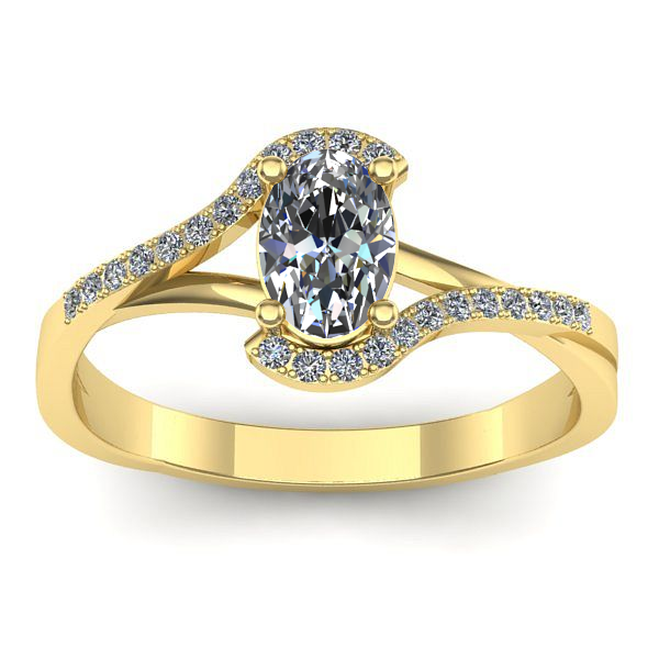 Inel de logodna cu safir alb oval