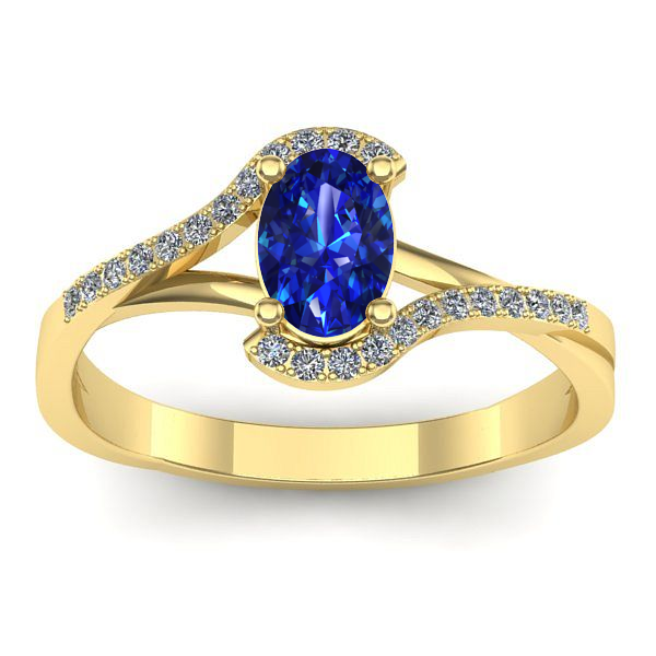 Inel cu safir oval