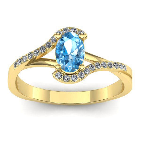 Inel logodna cu topaz blue oval