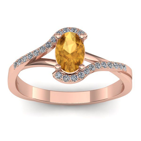 Inel de logodna cu citrin oval
