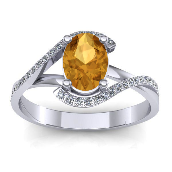 Inel de logodna cu citrin oval