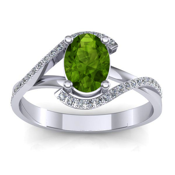 Inel cu peridot oval