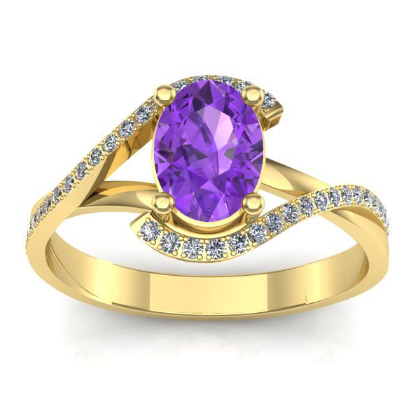 Inel cu ametist oval