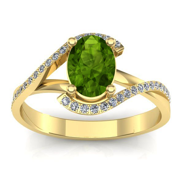 Inel logodna cu peridot oval