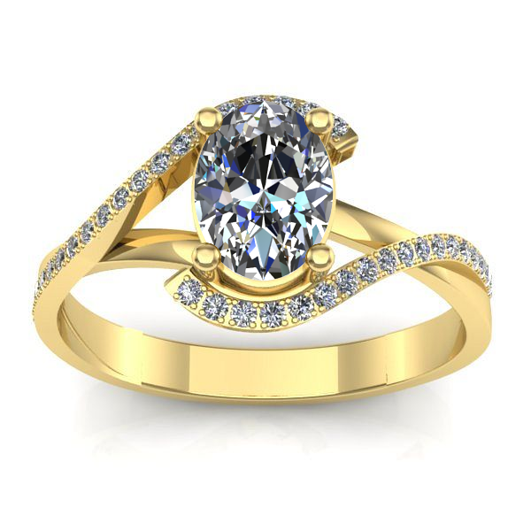 Inel cu safir alb oval