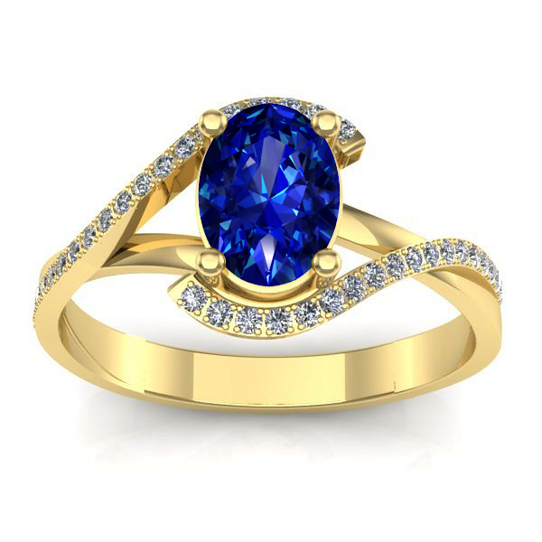 Inel de logodna cu safir oval