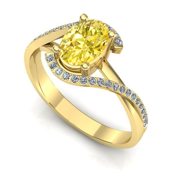 Inel din aur galben cu safir galben