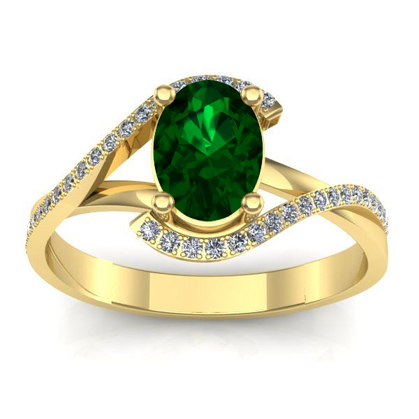 Inel cu smarald oval