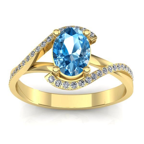 Inel cu topaz blue oval