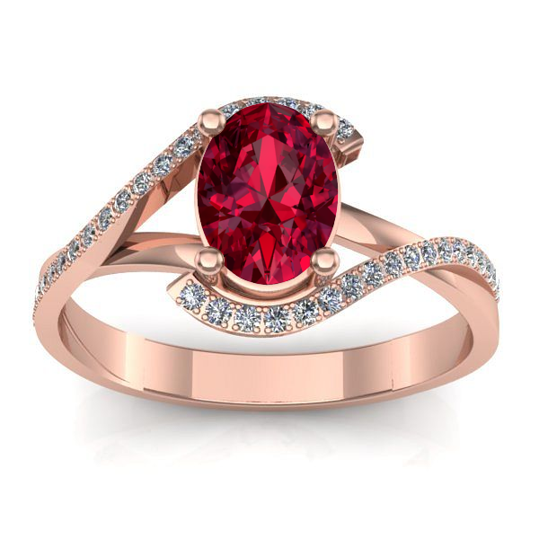 Inel logodna cu rubin oval
