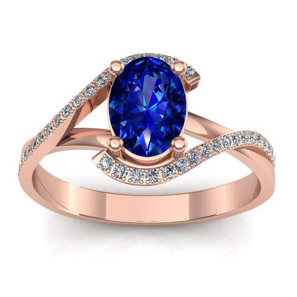 Inel logodna cu safir oval