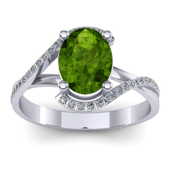 Inel logodna cu peridot oval