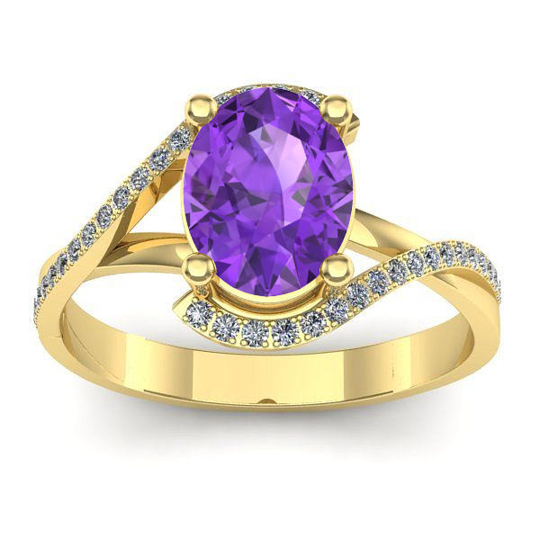 Inel cu ametist oval