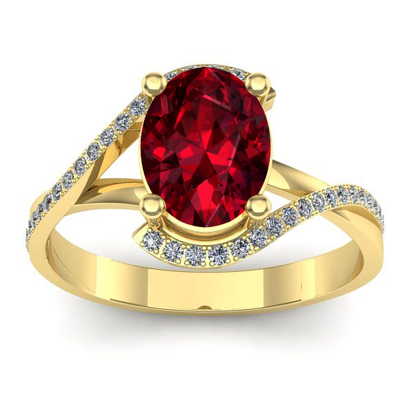 Inel de logodna cu rubin oval