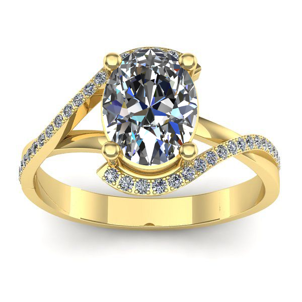 Inel de logodna cu safir alb oval