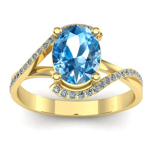 Inel de logodna cu topaz blue oval