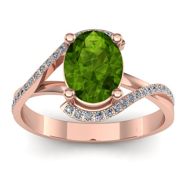 Inel logodna cu peridot oval