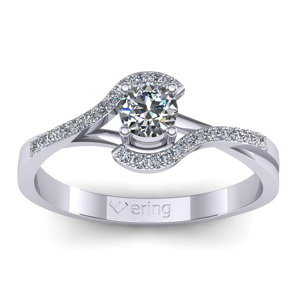 Inel logodna cu diamant rotund