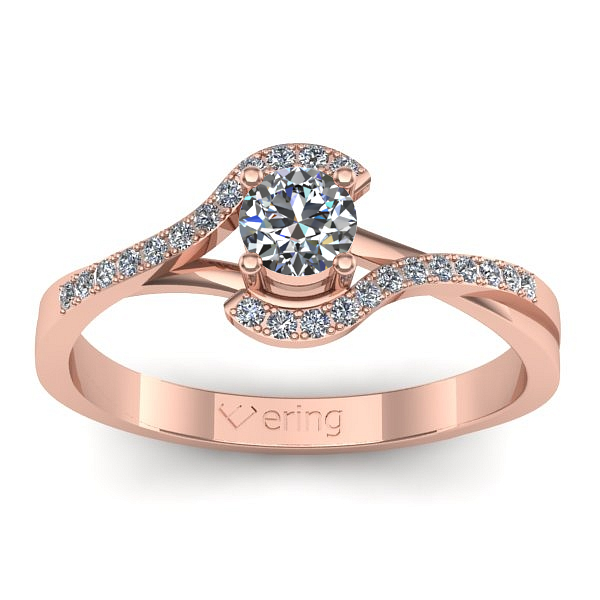 Inel logodna cu diamant rotund