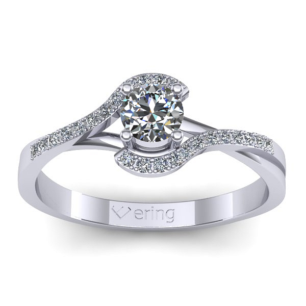 Inel logodna cu safir alb rotund